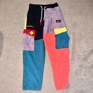 colorblock corduroy pants